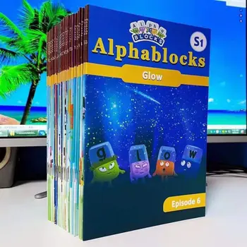 30books/סט Numberblocks 26books/סט Alphablocks דיגיטלי אבני הבניין קווי ילדים של החינוך המוקדם ללימוד אנגלית הספר