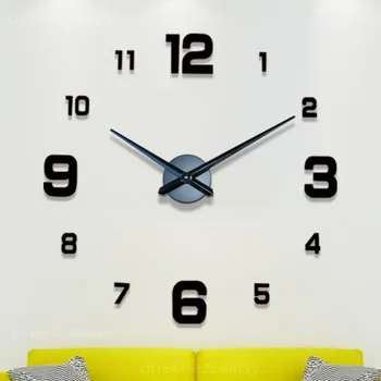 2023 עיצוב מודרני גדול שעון קיר 3D DIY קוורץ שעוני אופנה שעונים מראת אקריליק מדבקות לסלון עיצוב הבית Horloge