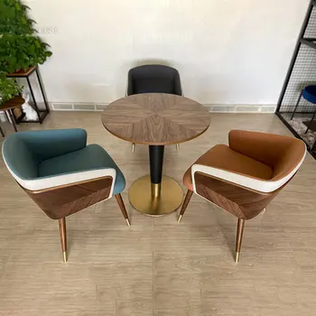 נורדי סלון כסאות מינימליסטי הרהיטים בסלון המודרני משענת כסא האוכל פשוט הכיסא הביתה רך כרית כורסא