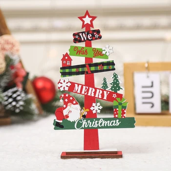 עץ חג המולד עץ שולחן, קישוט קטן עץ חג המולד תליון הביתה מסיבת חג המולד קישוטים 2023 מתנה לשנה החדשה