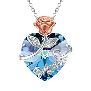 לב כד האפר השרשרת אוהב את רוז פרח קריסטל תכשיטים השריפה לנשים נשי בנות לזכרו של אמא ожерелье Collares