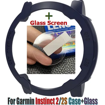 שעון מסגרת לוח עבור Garmin אינסטינקט 2/2S חכם צמיד זכוכית סרט מגן מסך במקרה של Garmin Instinct2/Instinct2S כיסוי