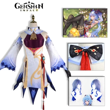 Genshin השפעה Ganyu Cosplay משחק אנימציה פינה תלבושת אנימה תלבושות אחידה הפאה דמות חדשה תפקידים 2022 סטים יוניסקס