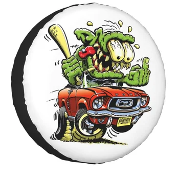 קריקטורה אנימה עכברוש פינק גלגל החילוף בגלגל כיסוי Case תיק פאוץ עבור Mitsubishi Pajero עמיד למים, אבק הוכחה רכב אביזרים
