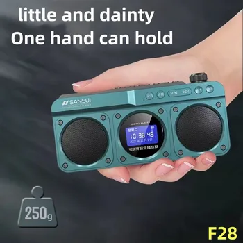 Bocinas Bluetooth F28 וינטג ' אלחוטי נייד סאב סטריאו Mini Plug-in Walkman שעון שעון מעורר נגן מוסיקה