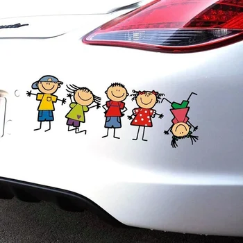 ילדים שמחים המשפחה הרכב מדבקה הרכב הגוף סטיילינג יצירתי קריקטורה מדבקות ויניל מצחיק קישוט רכב מדבקות 20 ס 