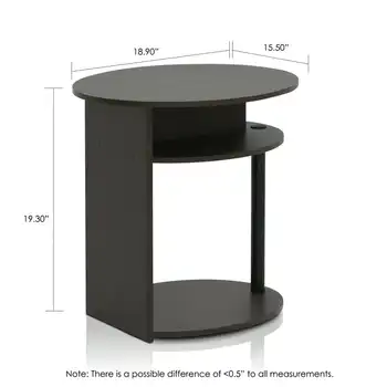 אליפסה השולחן סט של 2, אגוז קטן סוף סוף שולחן עבור חדר השינה Mesas שולחן קפה קטן שולחן תה בראש הטבלה