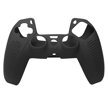 על PS5 בקר משחק סיליקון כיסוי מגן עבור PS5 החלקה להתמודד עם מכסה(שחור)