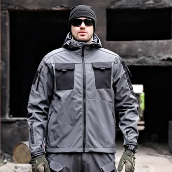 גברים מעיל הסתיו-חורף החדשה Hardshell טקטי מעיל רוח עמיד למים חיצוני אופנה פופולרי המעיל