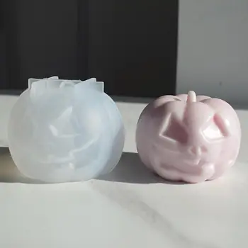 3D סיליקון דלעת, נר תבניות נרות ביצוע חג ההודיה עיצוב דלעת עובש השטן הפנים שחרור תבניות עבור מאפה סבון