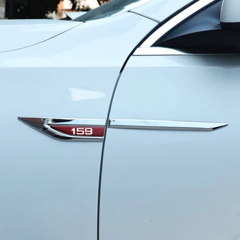2pcs/Set המכונית הפגוש נירוסטה מדבקה מדבקות דגם המכונית סמל חיצוני לקשט אביזרים עבור אלפא רומיאו 159 עם לוגו