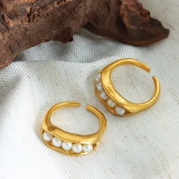 אופנה פרל הטבעת לנשים חדש נירוסטה עמיד למים באיכות גבוהה תכשיטי יוקרה מתנה עבור חברה סיטונאית למכור