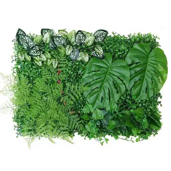 דשא מלאכותי קיר בעיצוב ידידותי לסביבה קיר צמח מלאכותי תאשור לוחות נוי גידור צמח פרטיות גידור מסך השמש