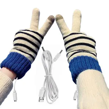 USB מחוממת כפפות נשים של החורף מסך מגע כפפות דו צדדית חימום כפפות חשמלי כפפות פנימי או חיצוני