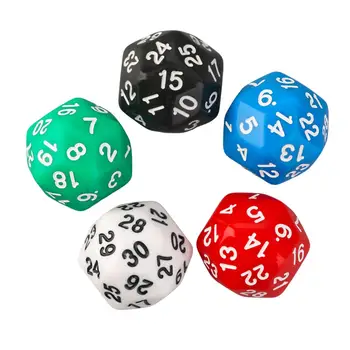 5x אקריליק קוביות Polyhedral להגדיר 30 הצדדים Mult צדדי משחק הקוביות עבור משחקי תפקידים