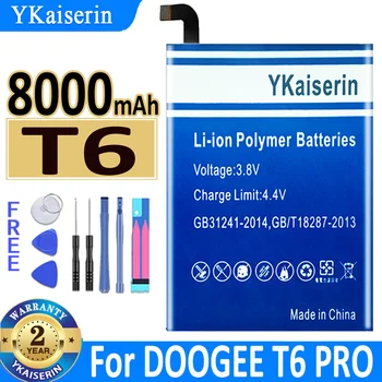 YKaiserin סוללה T 6 8000mAh עבור DOOGEE T6 PRO T6PRO T 6 PRO /על Homtom HT6 HT 6 חדשים Bateria + מסלול לא