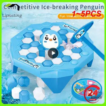 1~5PCS מיני פינגווין מלכודת הורה-ילד בידור אינטראקטיבי מקורה לוח המשחק צעצועים עבור ילד במשפחה לשבור בלוק קרח להציל