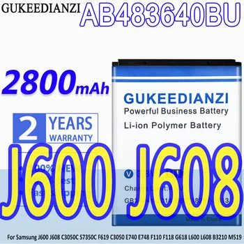 2800mAh GUKEEDIANZI סוללה AB483640BU עבור Samsung J608 C3050C S7350C F619 C3050 E740 E748 F110 F118 G618 L600 L608 B3210 M519