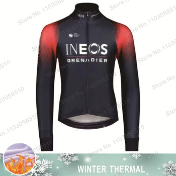 INEOS בגדי רכיבה תרמית גיזה רכיבה על אופניים גברים מעיל חורף ביגוד אופניים MTB חולצות שרוול ארוכות, כביש, אופניים ג ' רזי צמר, חולצות