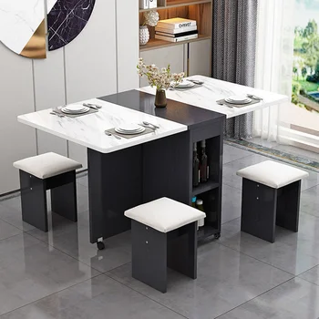 שולחן אוכל הביתה שולחן מתקפל מודרני במטבח לבן במשרד שולחנות קפה נייד גלגל Mesas דה בג מרפסת ריהוט