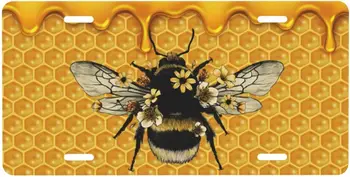 חמוד פלאפי מותק מלכת הדבורים אלומיניום רישוי דקורטיביים הרכב הקדמית לוחית הכיסוי עם 4 חורים המכונית תג 6x12inch