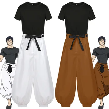 אנימה Jujutsu Kaisen כי Fushiguro Toji עם שרוולים קצרים מכנסיים הפאה הבמה Cosplay תלבושות סט מדים ביגוד