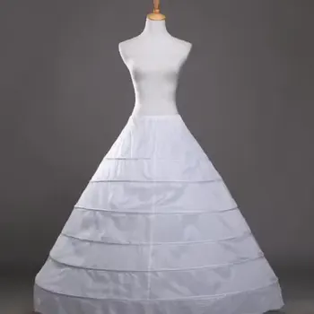 הגעה לניו לבן 6-חישוקים הכלה Underskirt רשמי שמלת קרינולינה גודל פלוס אביזרים החתונה עבור האישה.