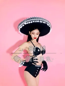 השמלה בר גוגו מועדון לילה ds מקסיקני בחורה סקסית פתיחת לרקוד חליפה