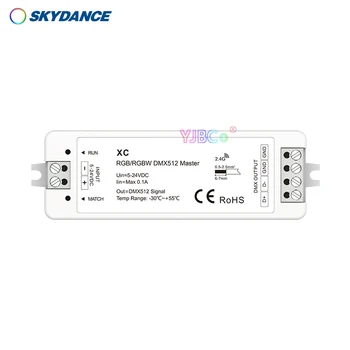 Skydance 5V-24V 12V מיני 170 RGB 128 RGBW פיקסלים DMX512 אות הוביל בקר DMX דימר Ultrathin שלט רחוק 2.4 G RF