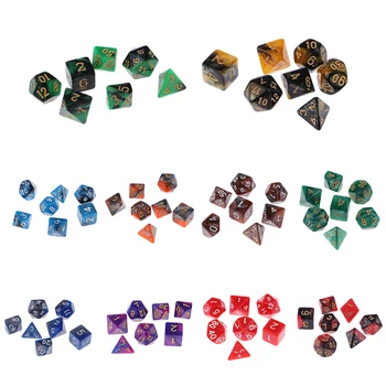 7pcs Polyhedral קוביות D4-D20 מסיבה תפקיד משלם צעצועים