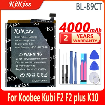 4000mAh נשקי לי סוללה חזקה BL89CT על Koobee Kubi F2plus F2 בנוסף K10 BL-89CT סוללות של טלפונים ניידים