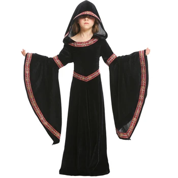 ימי הביניים Cosplay ערפד, מכשפה להתלבש ליל כל הקדושים תחפושות לילדים בנות הביניים מסיבת קרנבל הביצועים זמן התחביב