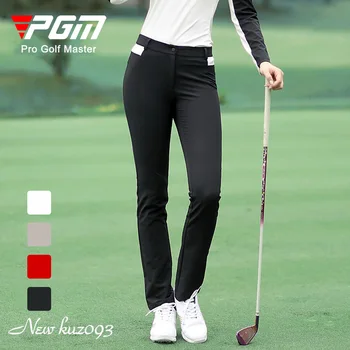 PGM סתיו חורף בנות גולף מכנסיים נשים אלסטיות גבוהה ספורט מכנסיים Slim Fit גולף/טניס מכנסיים חמים Windproof ביגוד גולף
