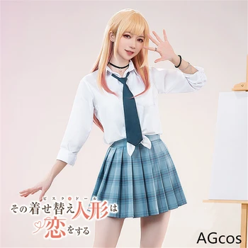 AGCOS שלי להתלבש יקירי מרין Kitagawa JK חצאית Cosplay תלבושות ילדה יומי חולצה+חצאית שמלה