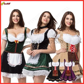 2023 נשים אוקטוברפסט עוזרת קוספליי התלבושת גרמני מסורתי הפסטיבל סטרפלס שחבור שמלה בירה ילדה בתחפושת