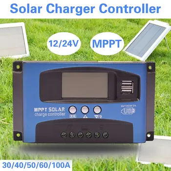 EASUN 30/40/50/60/100A MPPT Solar Charge Controller תצוגת LCD 12V/24V USB כפול אוטומטי תאים סולאריים לוח מטען הרגולטור