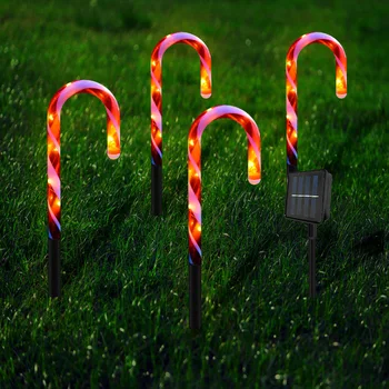LED סולארית חג המולד סוכריות על מקל מחרוזת אורות דשא עמיד למים אימה ליל כל הקדושים דלעות לקישוט הגן תאורה מתנה