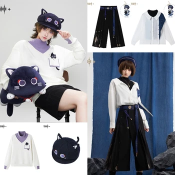 MiHoYo רשמי מקורי Genshin השפעה נוודת נושא הרושם סדרה נוודת סקרמוש סווטשירט חתול כובע מתנות יום הולדת