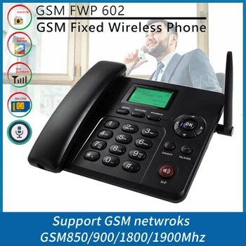 קבוע בטלפון אלחוטי Desktop תמיכה טלפונית GSM 850/900/1800/1900MHZ כפול ה-SIM כרטיס 2G טלפון אלחוטי עם אנטנה לרדיו