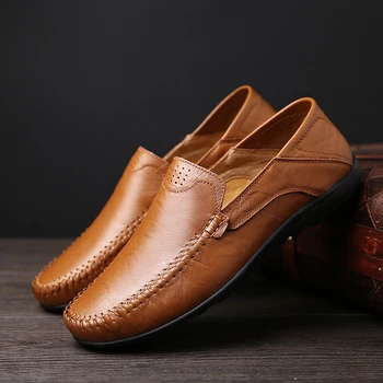 גברים של עור נעליים מזדמנים יוקרה שטוח חברתי עסקים להתלבש נעלי נעלי גומי חיצונית הליכה אופנה לגברים 2023 נעליים