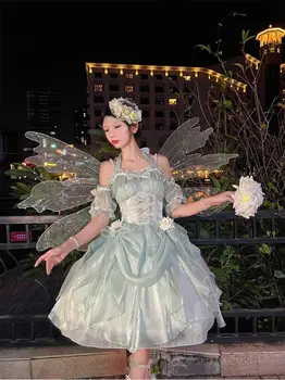 אלגנטי שמלה לוליטה נסיכה JSK שמלה לוליטה פרח חתונה אופנה ויקטוריאני השמלה נשים רומנטיקה בגדי קיץ Vestidos