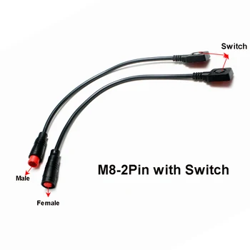 1Pcs M8 2Pin זכר / נקבה כדי אזעקה לחצן מתג חשמלי אופניים עמיד למים Ebike GPS אזעקה