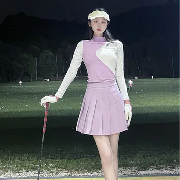 גולף ספורט נשים חצאית להגדיר אלסטי ייבוש מהיר לנשימה Slim Fit T-Shirt Top איכות גבוהה נגד אור חצאית גולף נשים