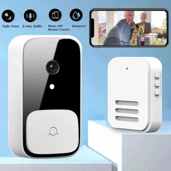 חדש Ulooka בקרת יישום אלחוטי פעמון מצלמה חכמה דו-כיווני לדבר M5 Wifi בבית מצלמות אבטחה עם ראיית לילה, אינטרקום