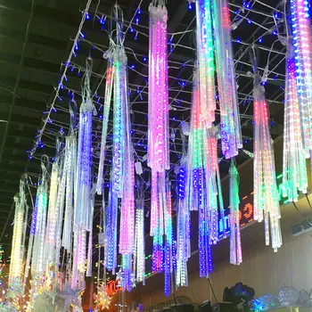 מטאורים, גשם LED פיות אורות מחרוזת לויה רחוב גרלנד חג המולד קישוטים הביתה חתונה תחת כיפת השמיים שנה חדשה עיצוב