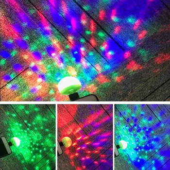 USB לומייר RGB LED מוסיקה הבמה מופע אור מועדון דיסקו DJ אור לייזר מקרן סאונד לשלוט קריסטל קסם כדור אורות אפקט
