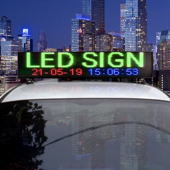 LED רכב העליון סימן סופר מבריק חיצוני עמיד למים פרסום LED קל לעלות חד-צדדית מונית גג מסך Led עבור מונית,רכב,אוטובוס,
