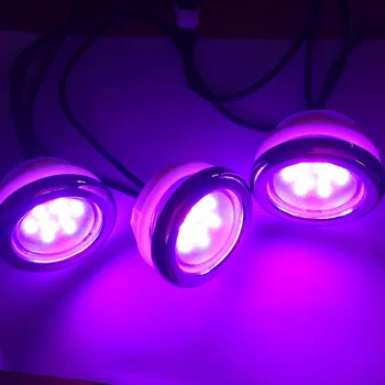 8pcs עמיד למים RGB מתחת למים LED ספא אור אמבטיה ג 'קוזי אור עם 8 בקרי 8 מתאמי ג' קוזי בריכה מנורות LED