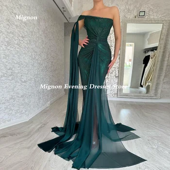 מיניון אחד-שאול נשף שמלת Mermai ערב רשמית תחרה, טול באורך רצפת רכבת משפט אלגנטי שמלות ערב לנשים 2023