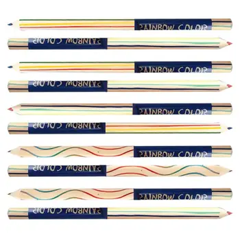 קשת עפרונות צבעוניים לילדים-10 חלקים צבעוניים ציור עיפרון 4-In-1 צבע העיפרון להגדיר עבור חוברות צביעה ציור רישום
